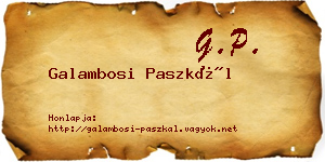 Galambosi Paszkál névjegykártya